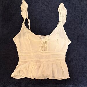 Patrons of Peace Cream Ruffle Camisole